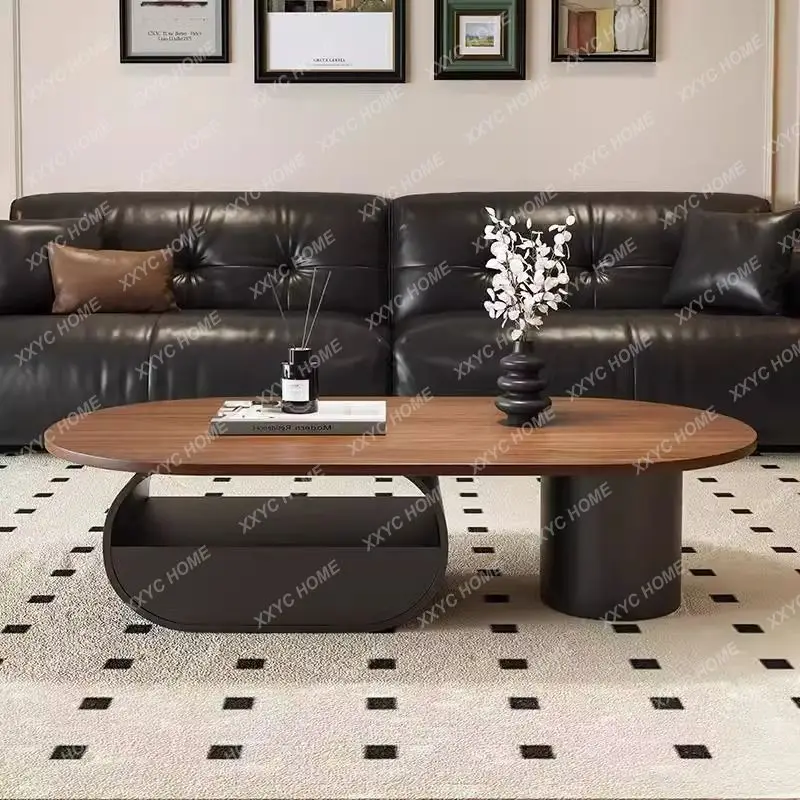 

LXMedieval style walnut coffee table living room home light luxury high-end small apartment tea table