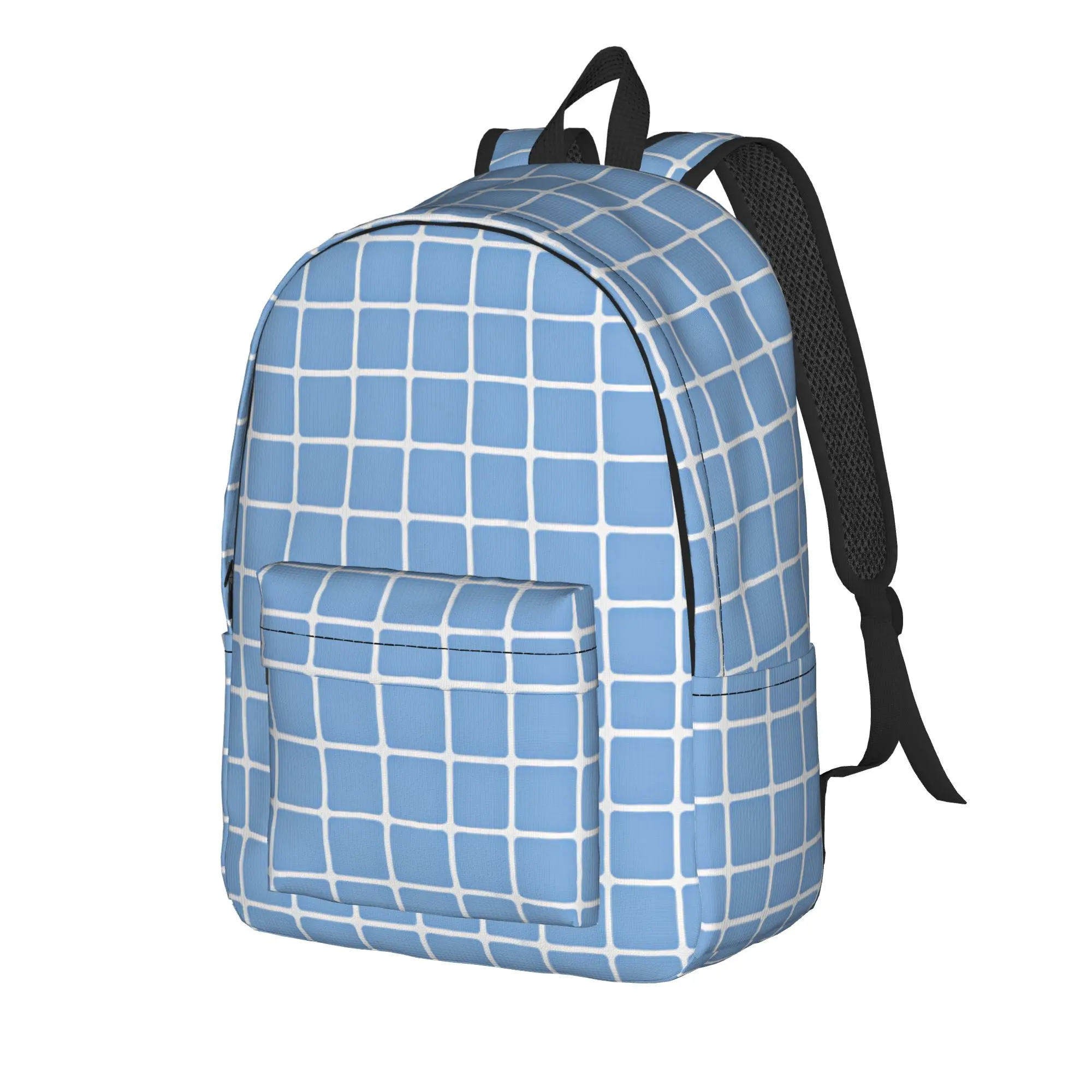 Pastel Grid Background Backpack  Funny Backpacks Youth Travel Durable High School Bags Custom Rucksack