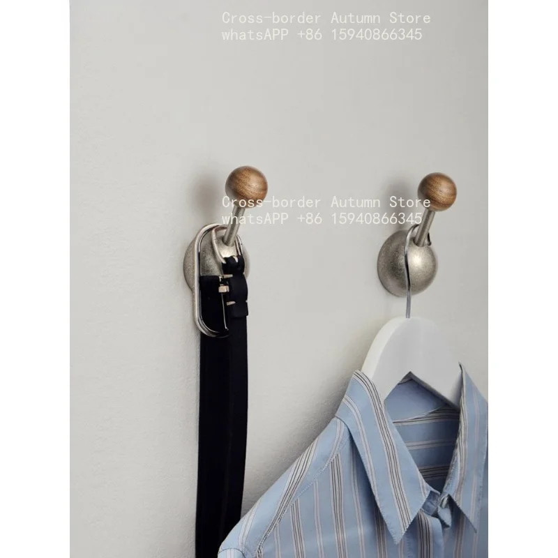 Black Walnut Wood Small Cabinet Pull Handle Multi‑Purpose Drawer Knob Wardrobe Door Wall Coat Hook Furniture Hardware
