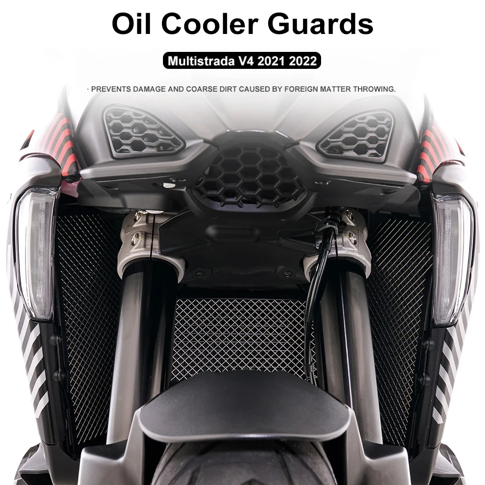 For Ducati Multistrada V4 MULTISTRADA V4 2021 2022 Motorcycle Accessories Black Radiator Grill Cover Protector Oil Cooler Guard