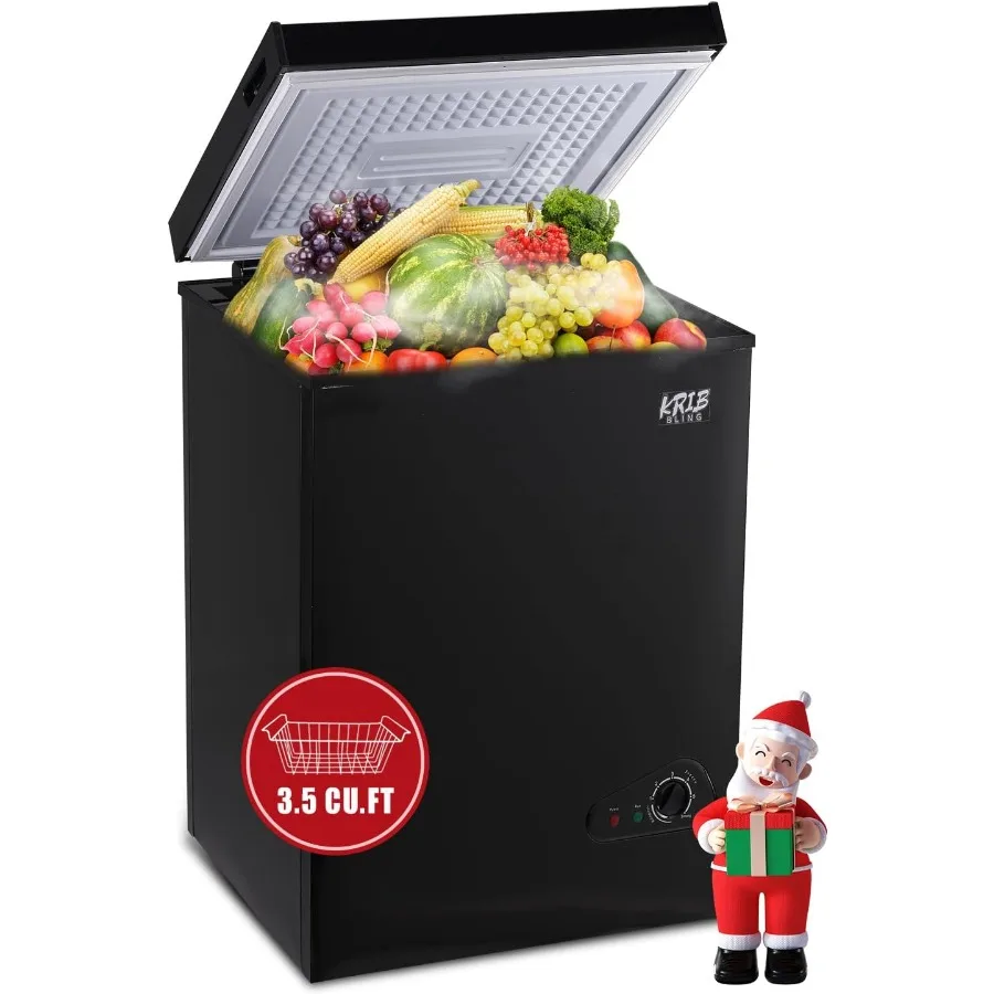 

Нагрудная морозильная камера 3,5 куб. фута с 7-ступенчатым контролем температуры, компактная морозильная камера глубиной от 4 до 6,8 футов черного цвета для кухни, гаража, подвала