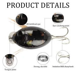 3.8g Floating Liflike Artificial Insect Hard Bait Isca Micro Wobblers SwimbaitTopwater Bionic Beetle Fishing Lure Cicada Decoys
