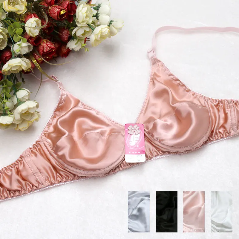 Silk Bra 100 Mulberry Silk Double-sided Silk Underwear With Or Without Sponge B Cup Thin