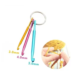 3pcs/set Crochet Needles Multicolour Mini Aluminum Keychain Crochet Hooks DIY Crafts Sewing Tools Knitting Weaving Hair Needles