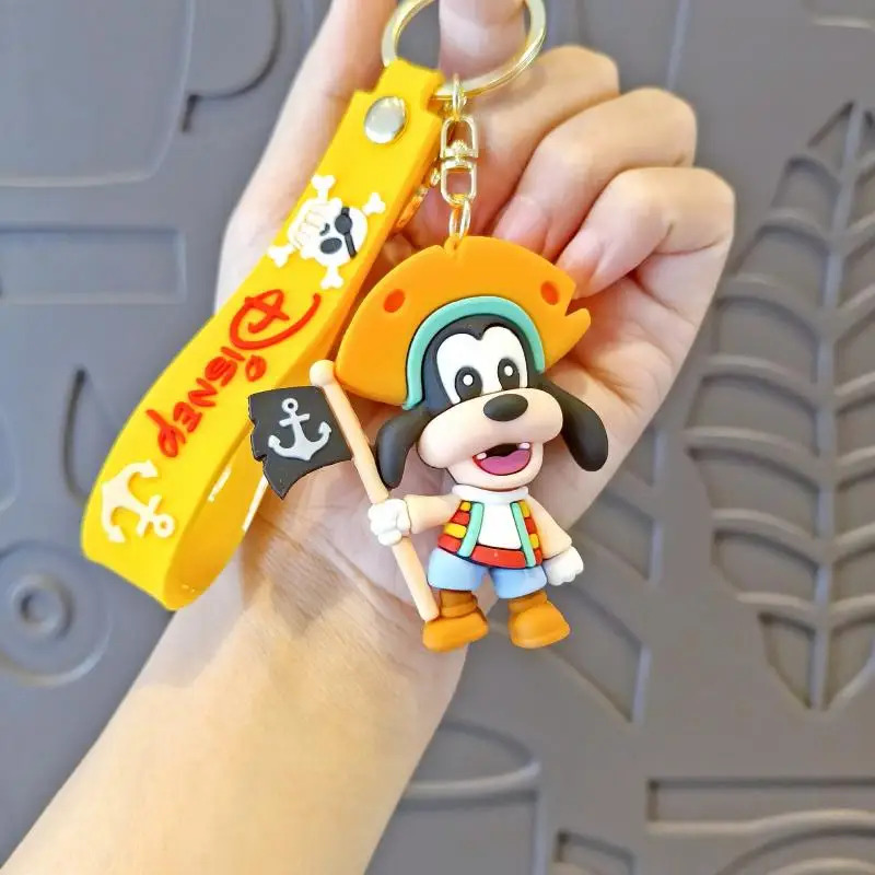 Kawaii Disney Mickey Mouse Stitch pirata Cross Dressing dibujos animados Pato Donald llavero mochila colgante decoración pareja regalos