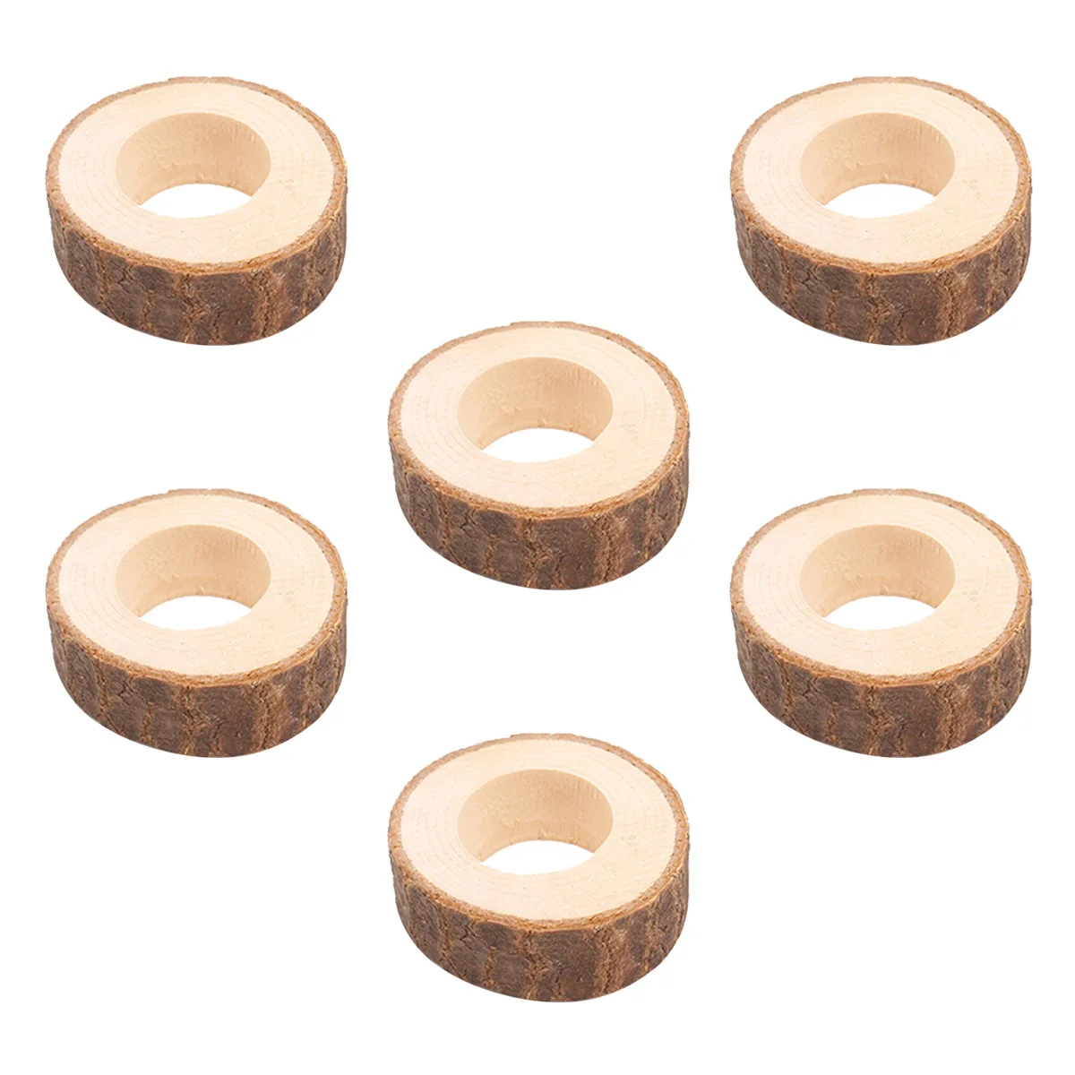 

6 Pcs Wooden Napkin Ring 5 5 7cm Outer 3cm Inner Diameter Serviette Holder Home Office Decor Kitchen Bar Accessories