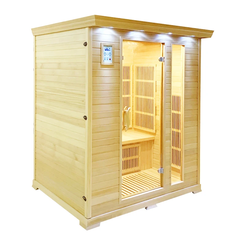 4 People Traditional Indoor Hemlock or Red Cedar Wooden   Room with Outside Lights