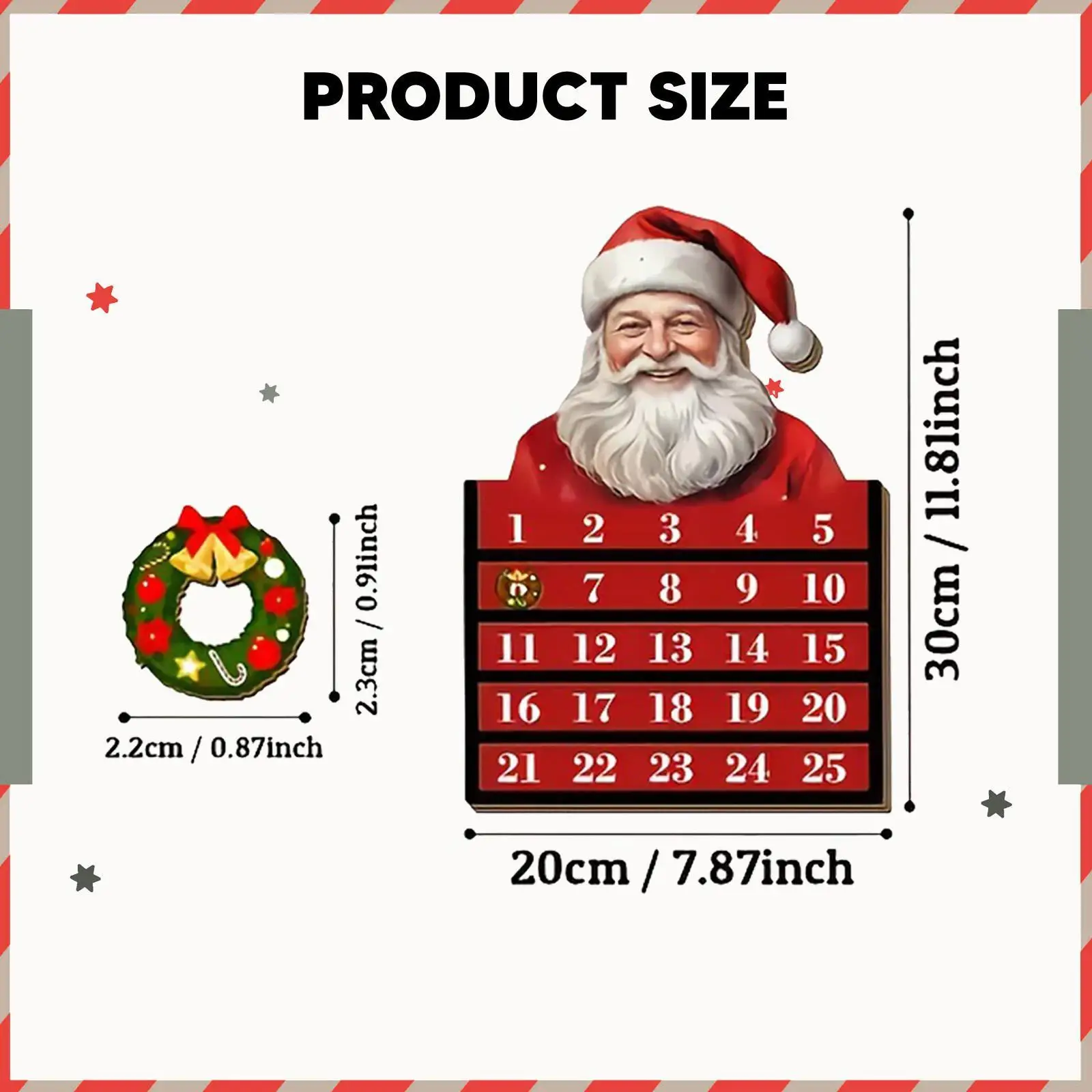 تقويم قدوم عيد الميلاد 2025 تقويم عيد الميلاد جدار ديكور المدرسة الخشبية #6