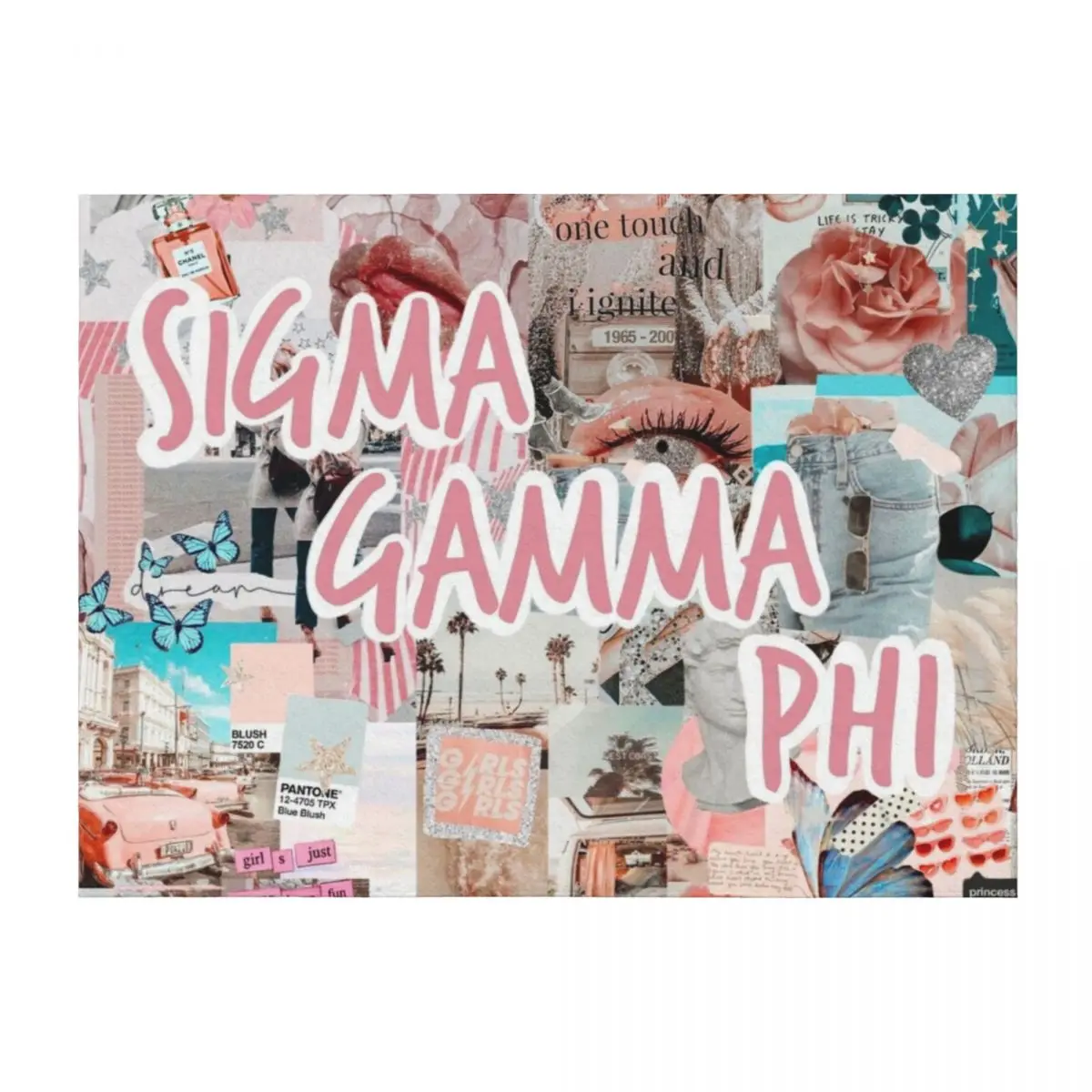 

Sigma gamma phi pink and teal sgphi thusa Throw Blanket Decorative Beds Travel cosplay anime Tourist Blankets