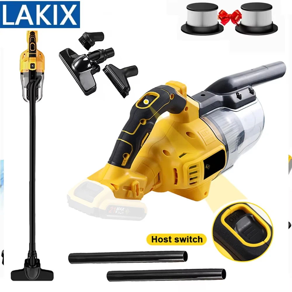 Aspirador de pó elétrico portátil 5 em 1, motor potente, aspirador de mão portátil para piso, carpete para bateria DeWalt (sem bateria))