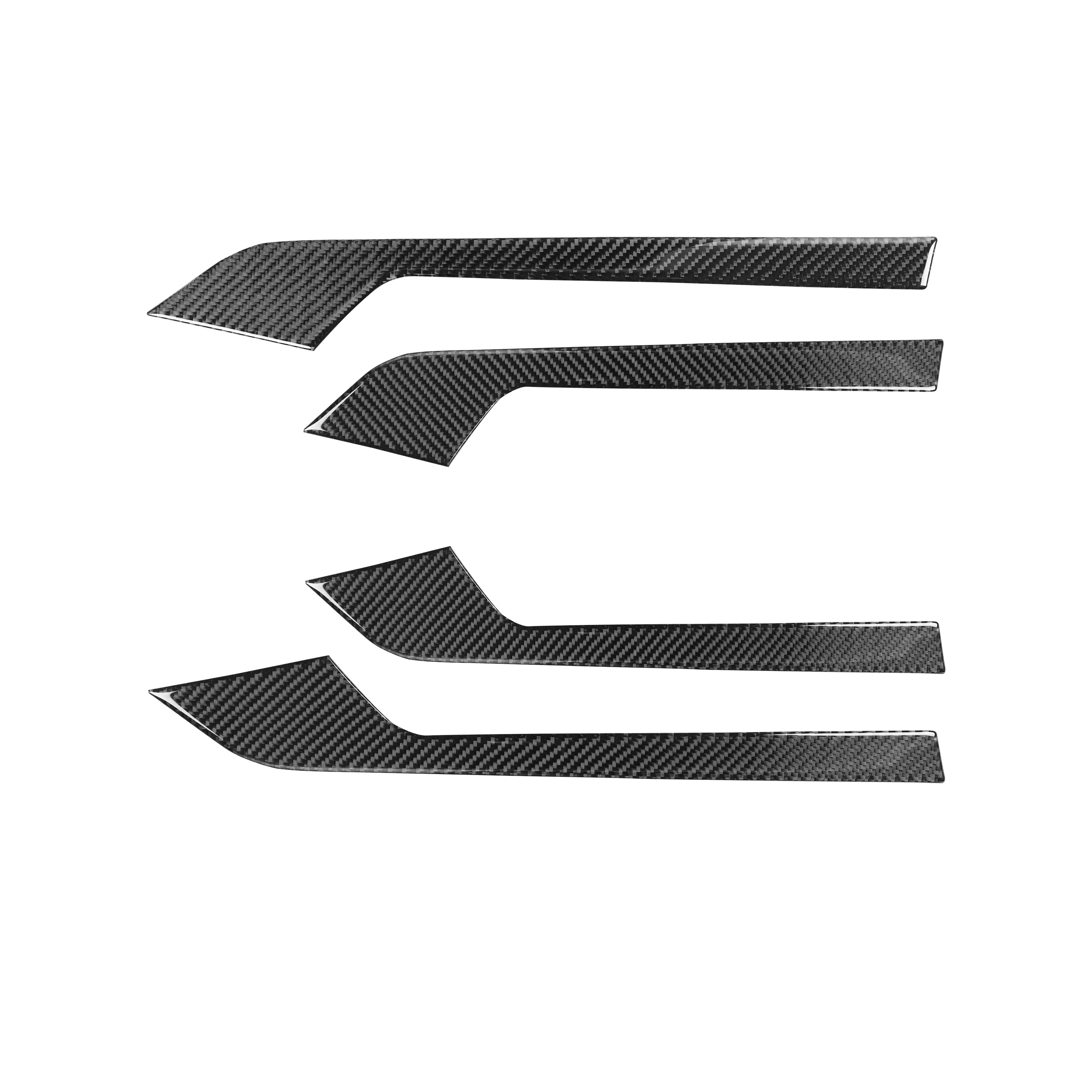 4 pieces of carbon fiber door handle stickers for car interior decoration, suitable for Audi A4 B9 RS4 S4 2017 2018 2019