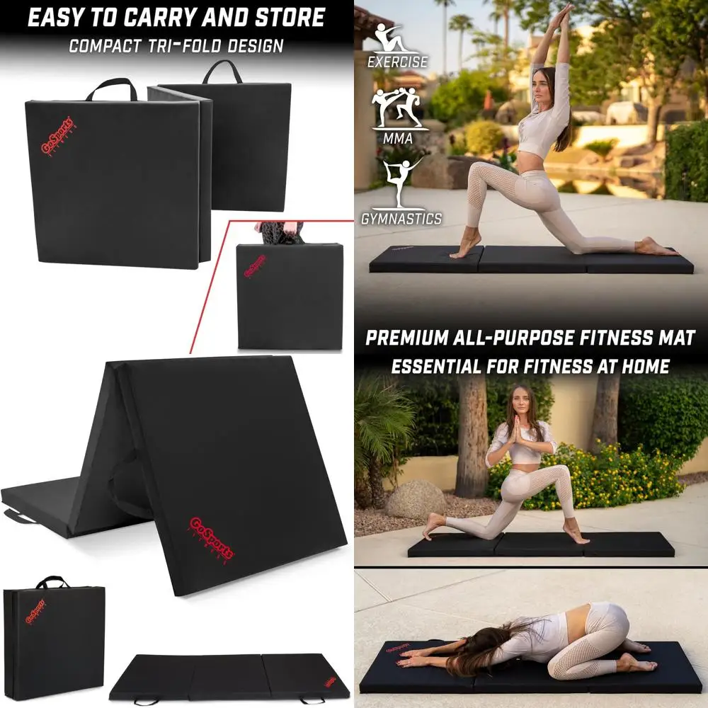 

6 ft x 2 ft Thick 2 Folding Exercise Mat - Ideal for Fitness, Yoga, and Stretching