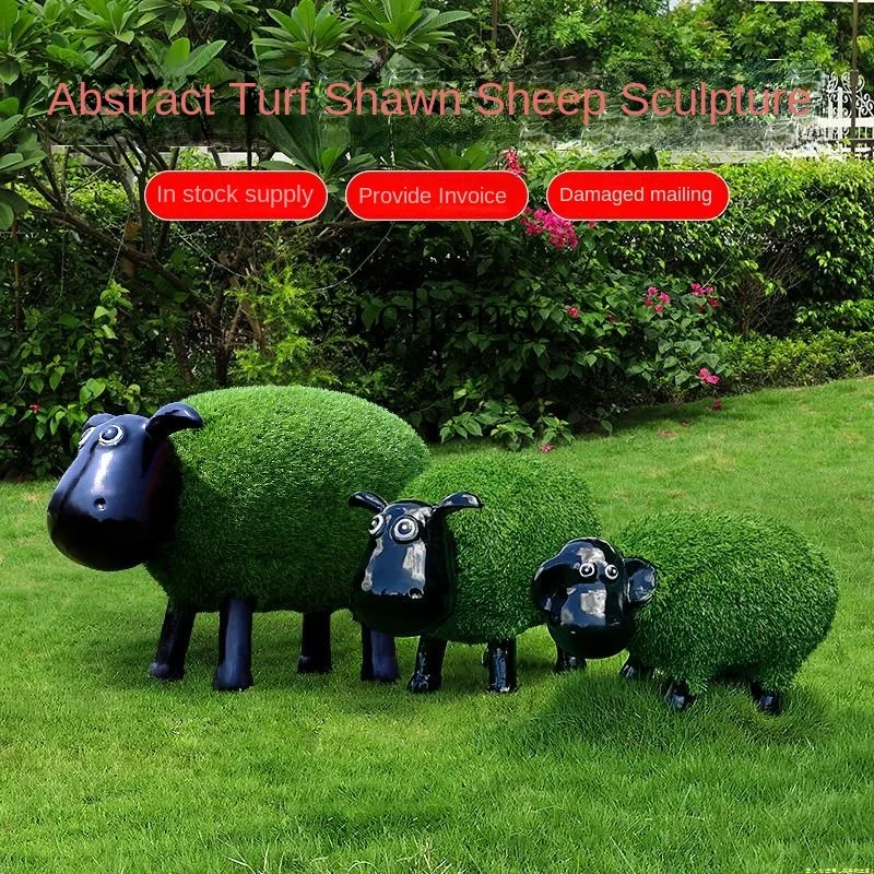 XL FRP sculpture kindergarten lawn garden landscape decoration turf sheep