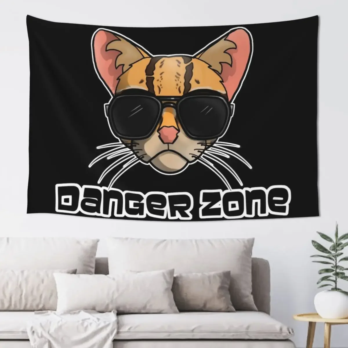 Danger Zone Ocelot Tapestry Decorative Wall Mushroom Wall Decor Decoration Aesthetic Tapestry