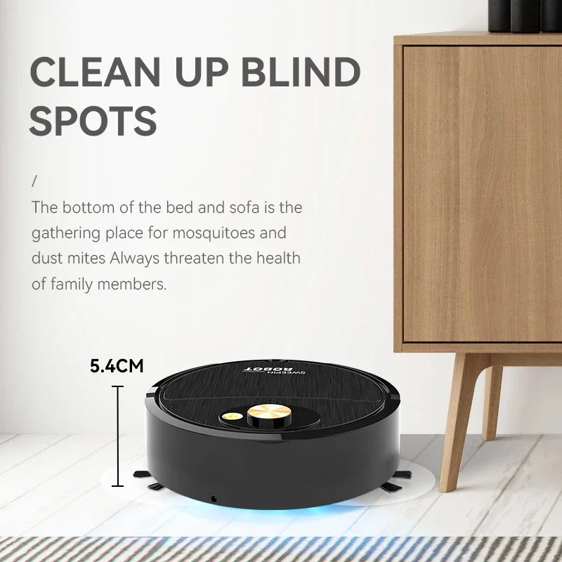 Staubsauger mit USB-Ladefunktion, Wischroboter, Haustierhaar-Entferner, für Hartböden und Teppiche, Smartes Kehr- und Sauggerät für den Haushalt – Detail 4