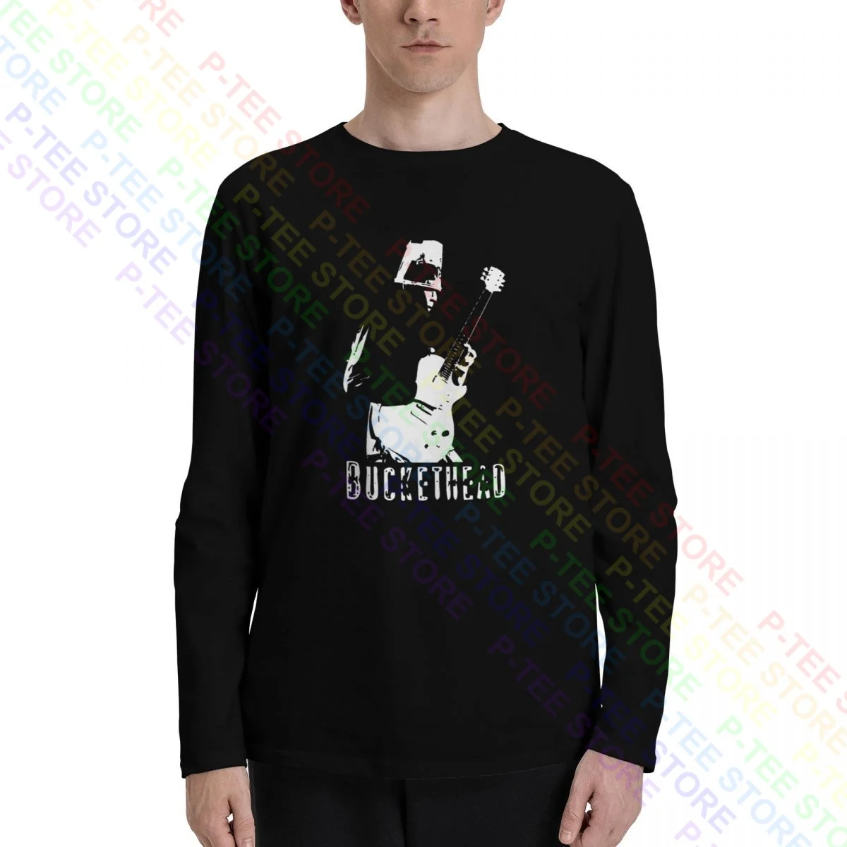 Buckethead Music Play Guitar Long Sleeve T-Shirts T-shirt Tee Soft Unisex Harajuku Comfortable