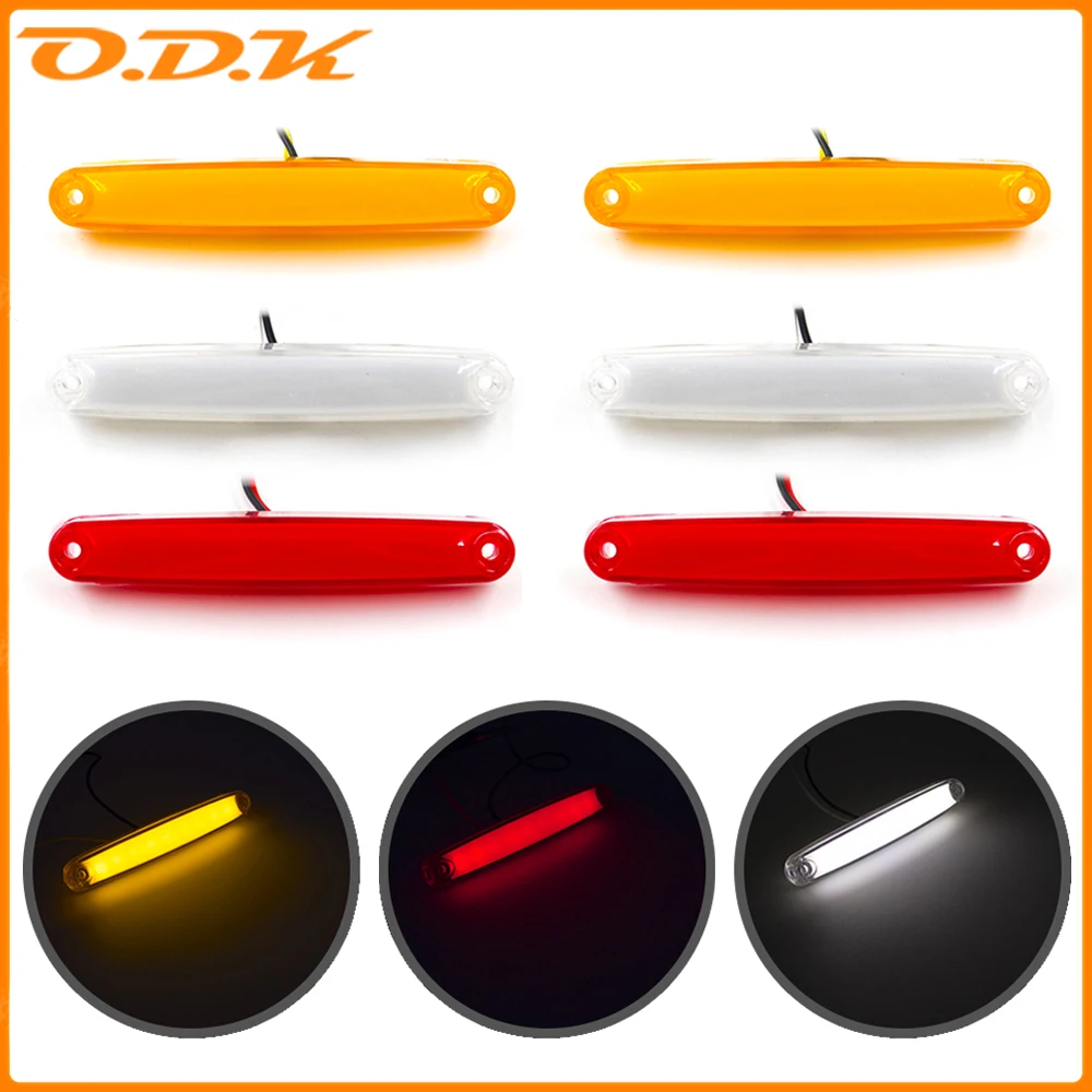 2PCS 9 LED 12V 24V SMD Side Marker Light Oval Clearance Warning Tail Lamp Brake Indicator Trailer Truck Lorry Caravan