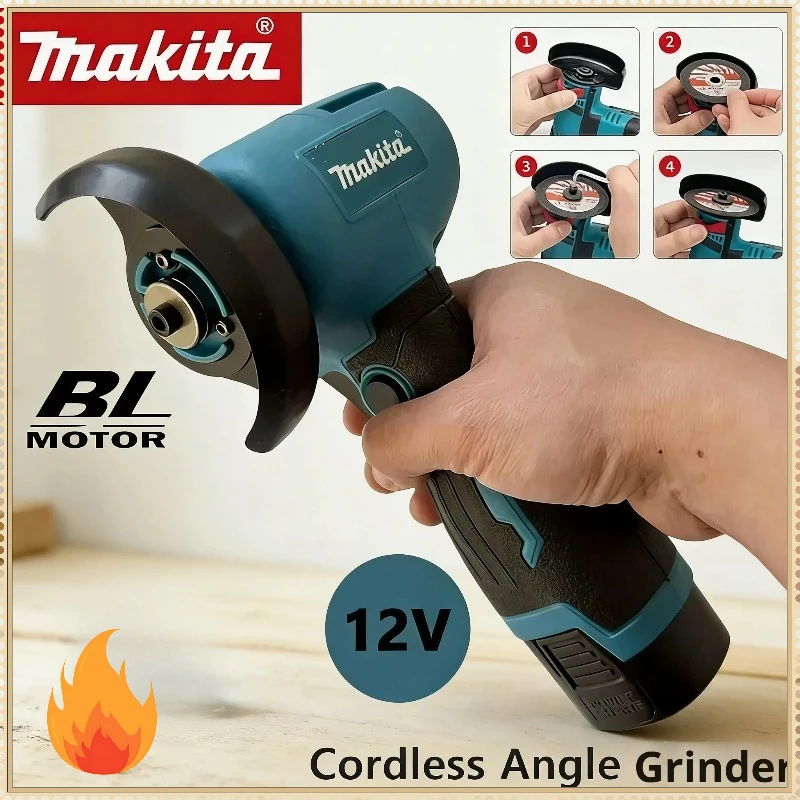

Makita 12V Mini Angle Grinder 19500RPM Cordless Rechargeable Handheld Grinding Polishing Grinding Cutting Machine Power Tool