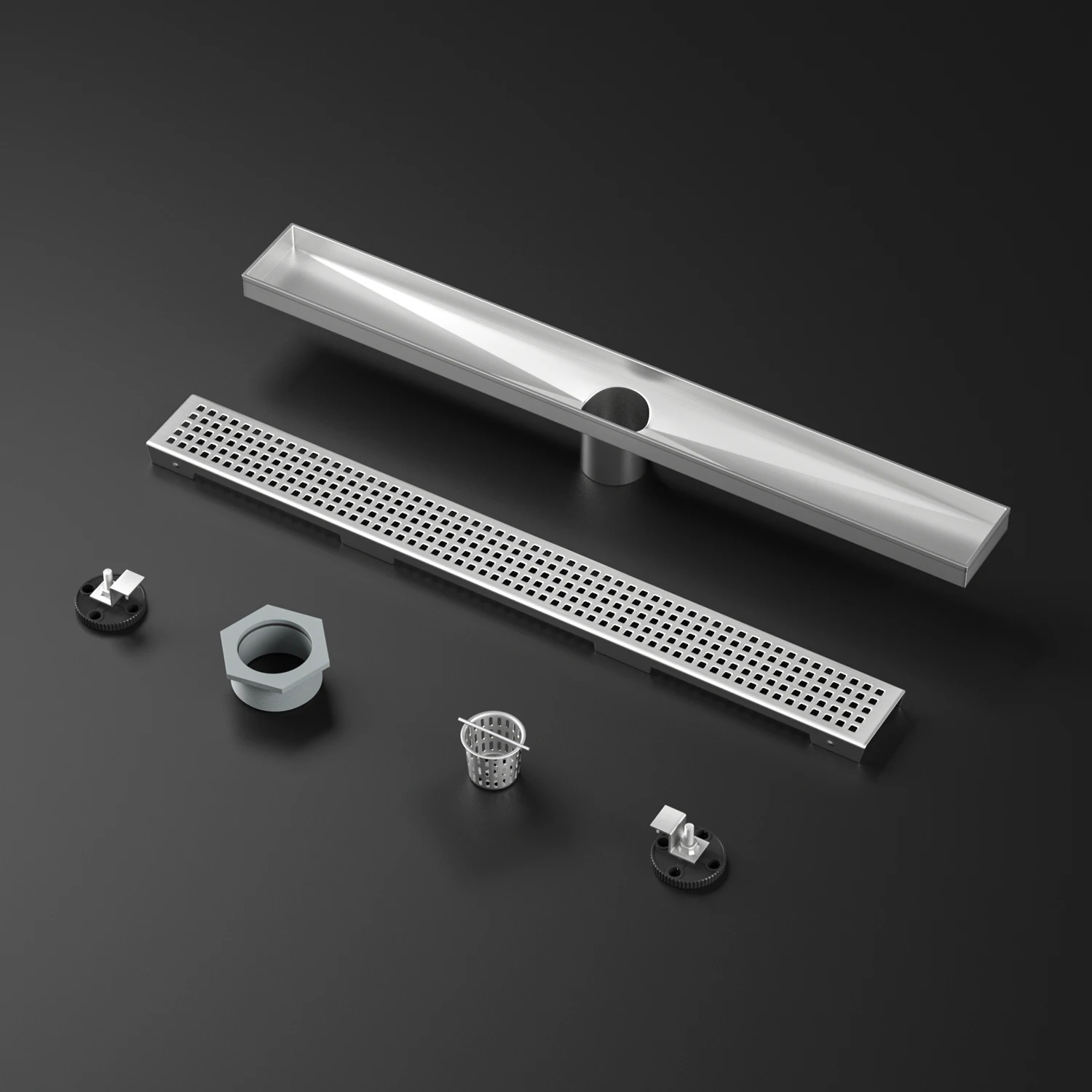 Customizable Length 304 Stainless Steel Linear Shower Drain V-Shaped Channel with Enhanced Drainage Efficiency