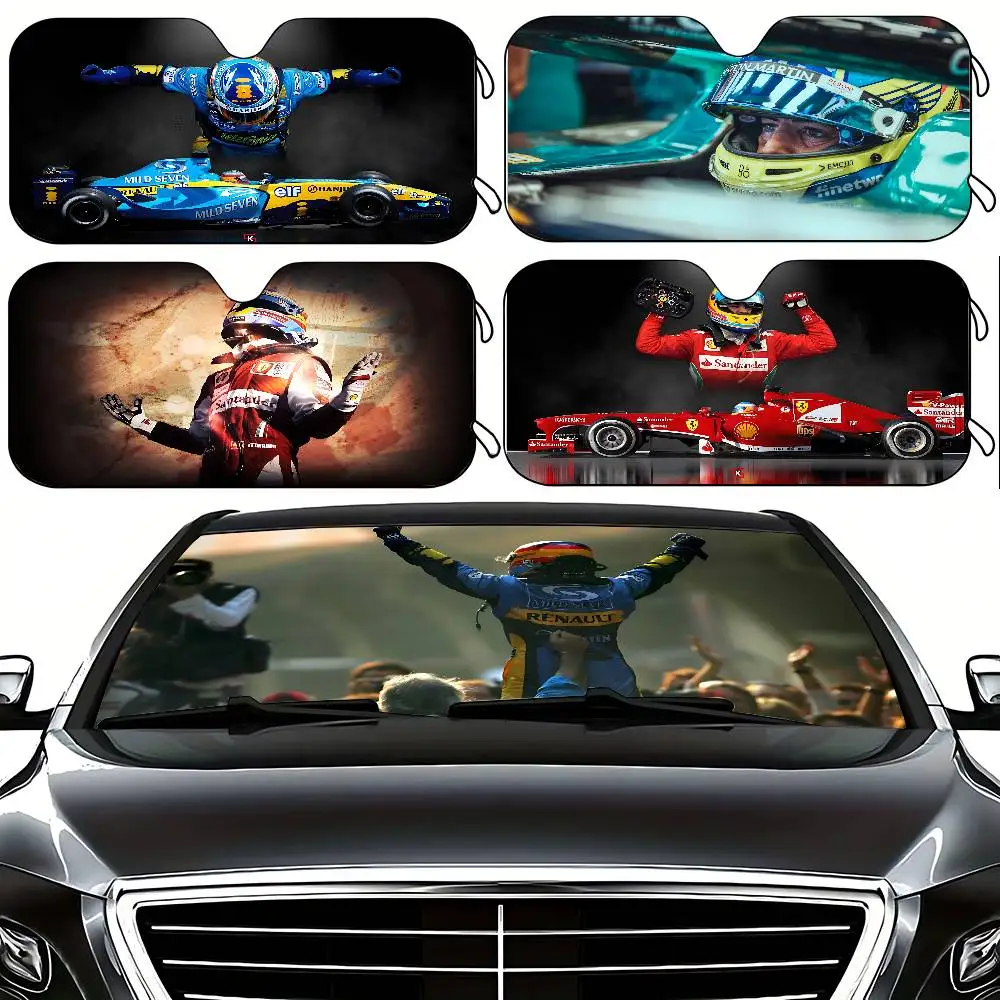 F1 Racing R-Fernando A-Alonso Car Sunshade Curtains 130x70cm Car SunShade Windshield Cover UV Protection Auto Visor Accessories