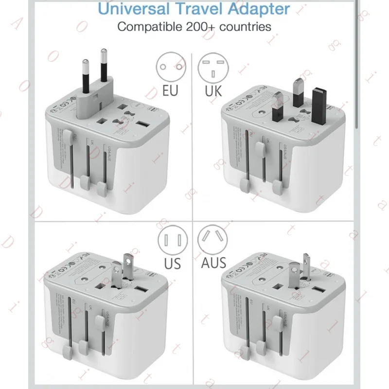 MTN-  FOR  TESSAN Universal Travel Adapter, International Power Adapter 5.6A 3 USB C 2 USB