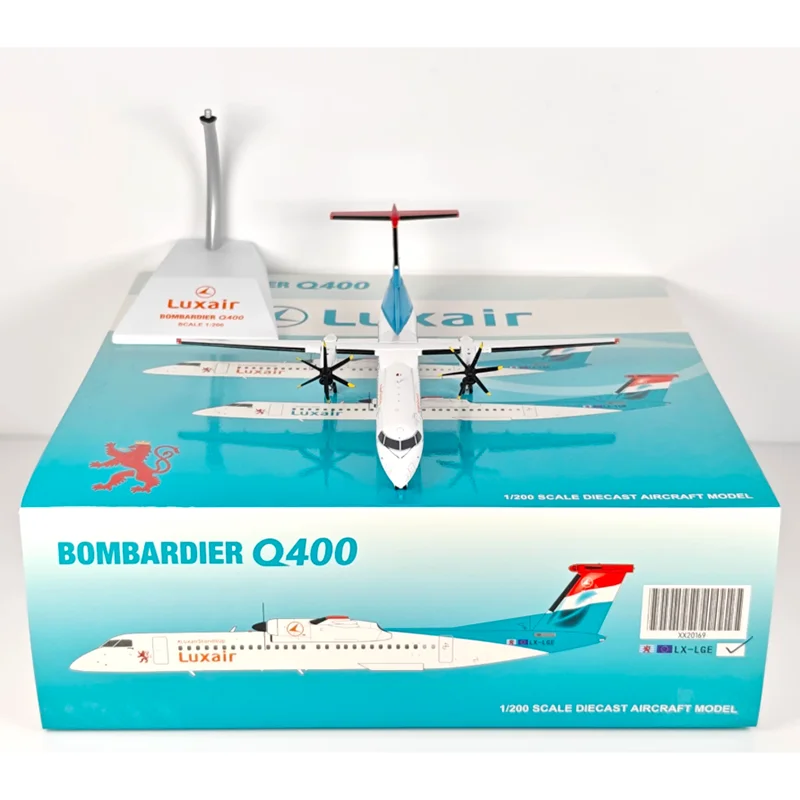 JC أجنحة دييكاست 1/200 مقياس لوكسمبورغ الخطوط الجوية Dash8-Q400 LX-LGE سبيكة نموذج طائرة تحصيل لعبة حلية الزخرفية
