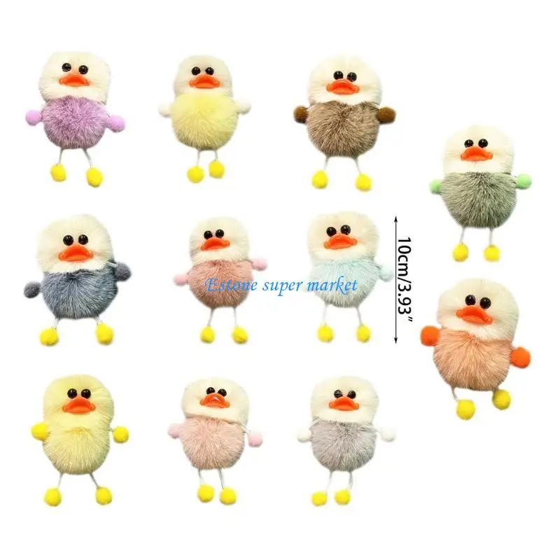 090B Mini Duck Plush Keychain Keyring Gift Carnival Prizes for Kid Schoolbag