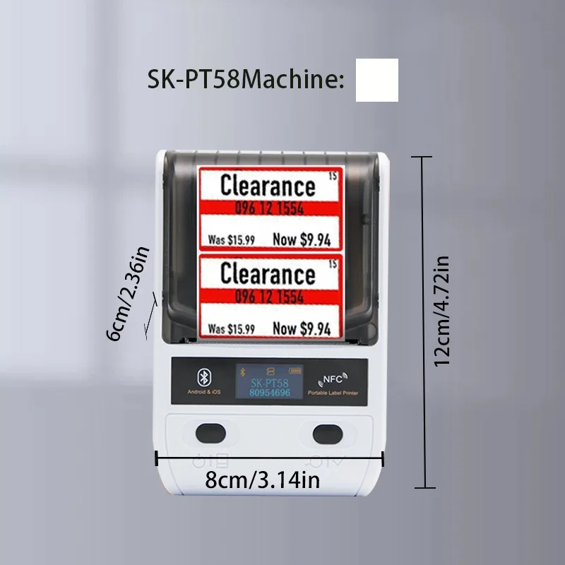 SINMARK Small Mobile Label Printer Inkless Bluetooth Portable Thermal LOGO Label Printer Sticker Maker Creative Gifts