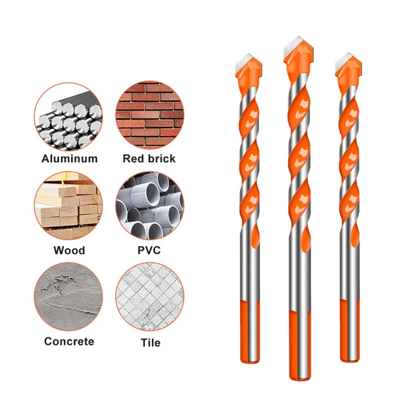 Multifunctional Triangle Drill Bit Diamond Drill Set Ceramic Tile Concrete Brick Wood Glass Punching Hole Saw Metal Drill