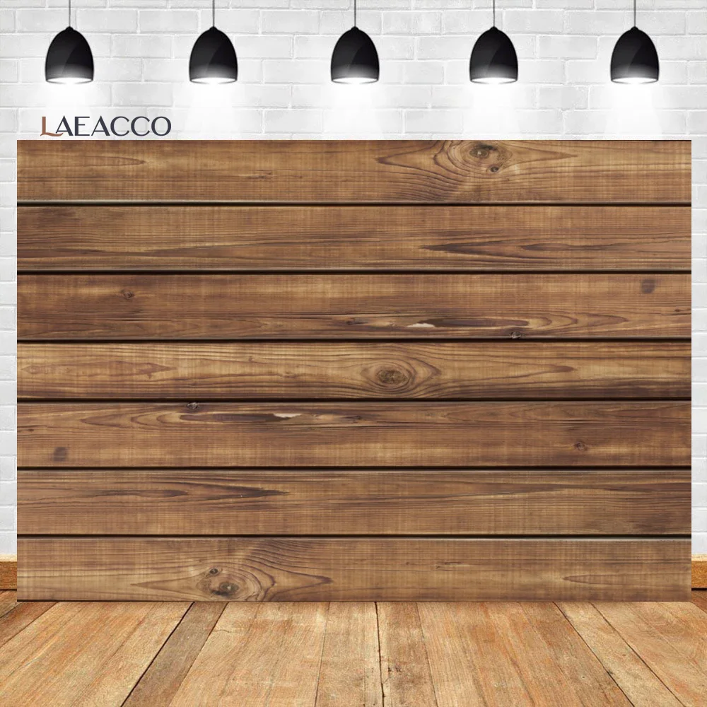 Laeacco Brown Rustic Wooden Board Photo Background Wood Floor Plank Room Interior Decor Kids Adult Portrait Photography Backdrop