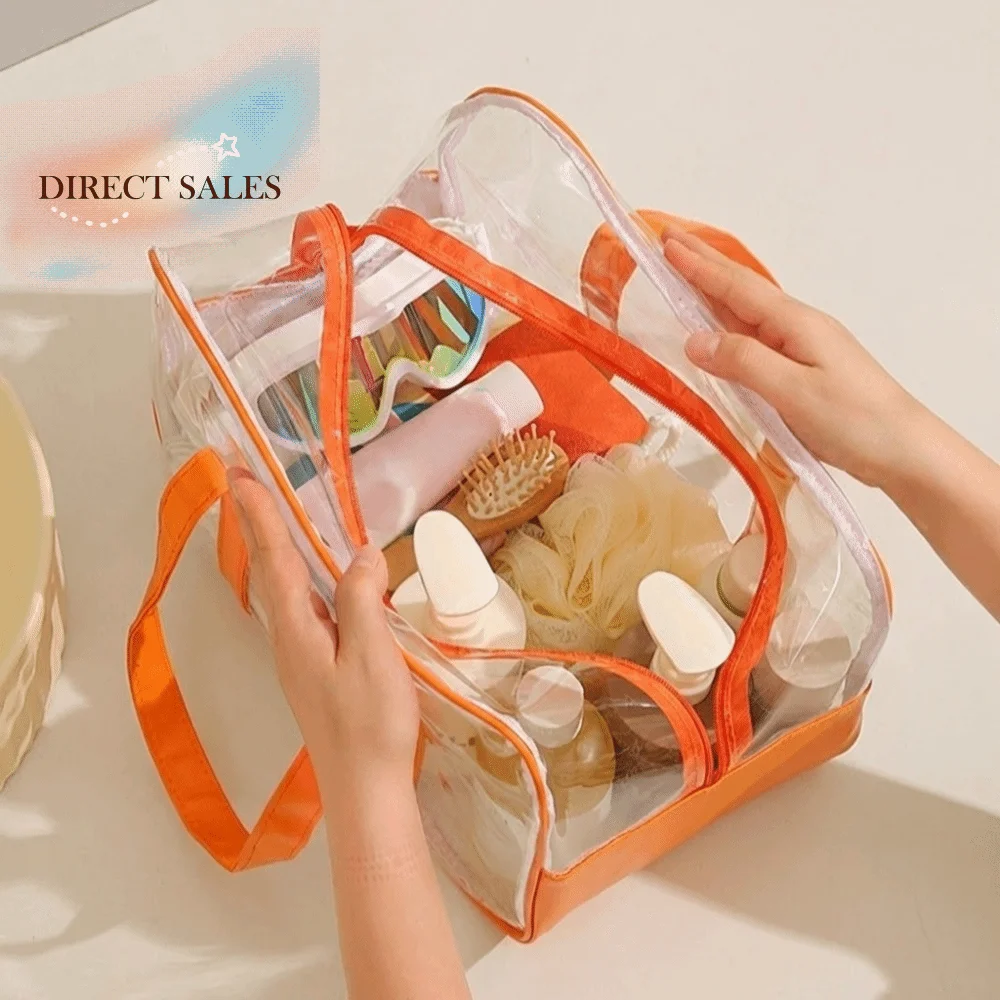 Sac cosmétique transparent en PVC simple, grande capacité, imperméable, sac de sport, sac de toilette, léger, pour activités de plein air, pour femmes