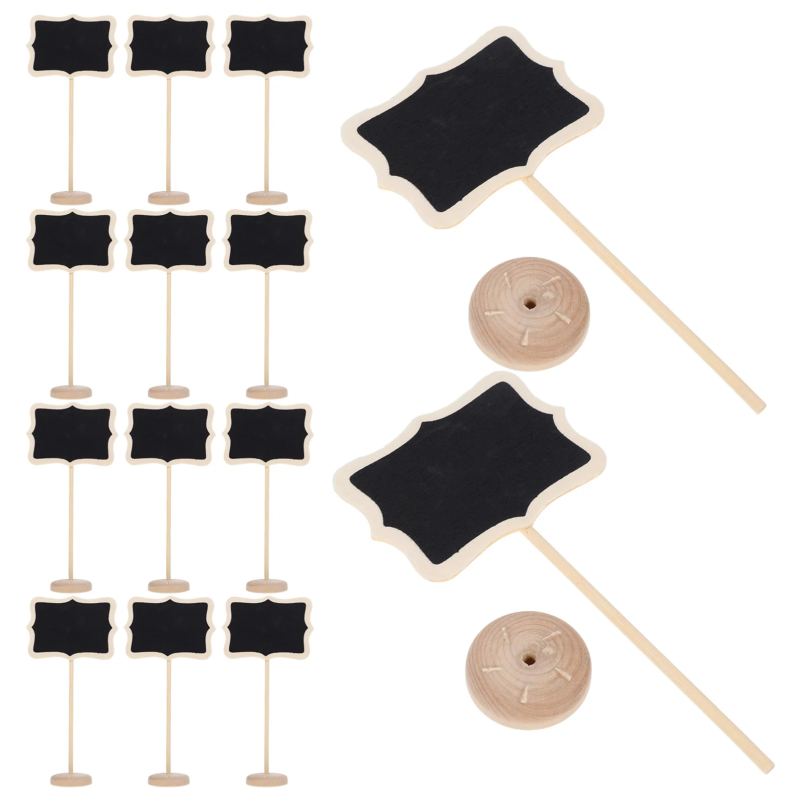 

15pcs Mini Chalkboard Signs Wooden Frame Tabletop Message Board Wedding Party Decoration Small Blackboard Stand Reusable Memo