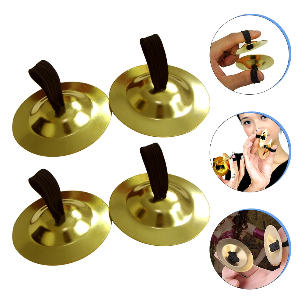 

4 Pcs Copper Finger Bowl Hand Ornament Instruments Belly Dancing Cymbal Musical Cymbals Child