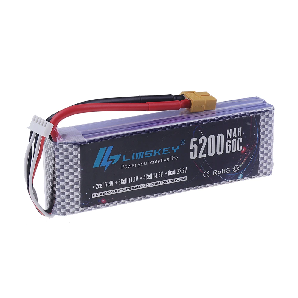 4S LiPo Batterij 14.8V 5200mAh 60C voor RC Auto met Deans Plug XT60 Connector Voor RC Auto helikopter Drone Boot Vliegtuig