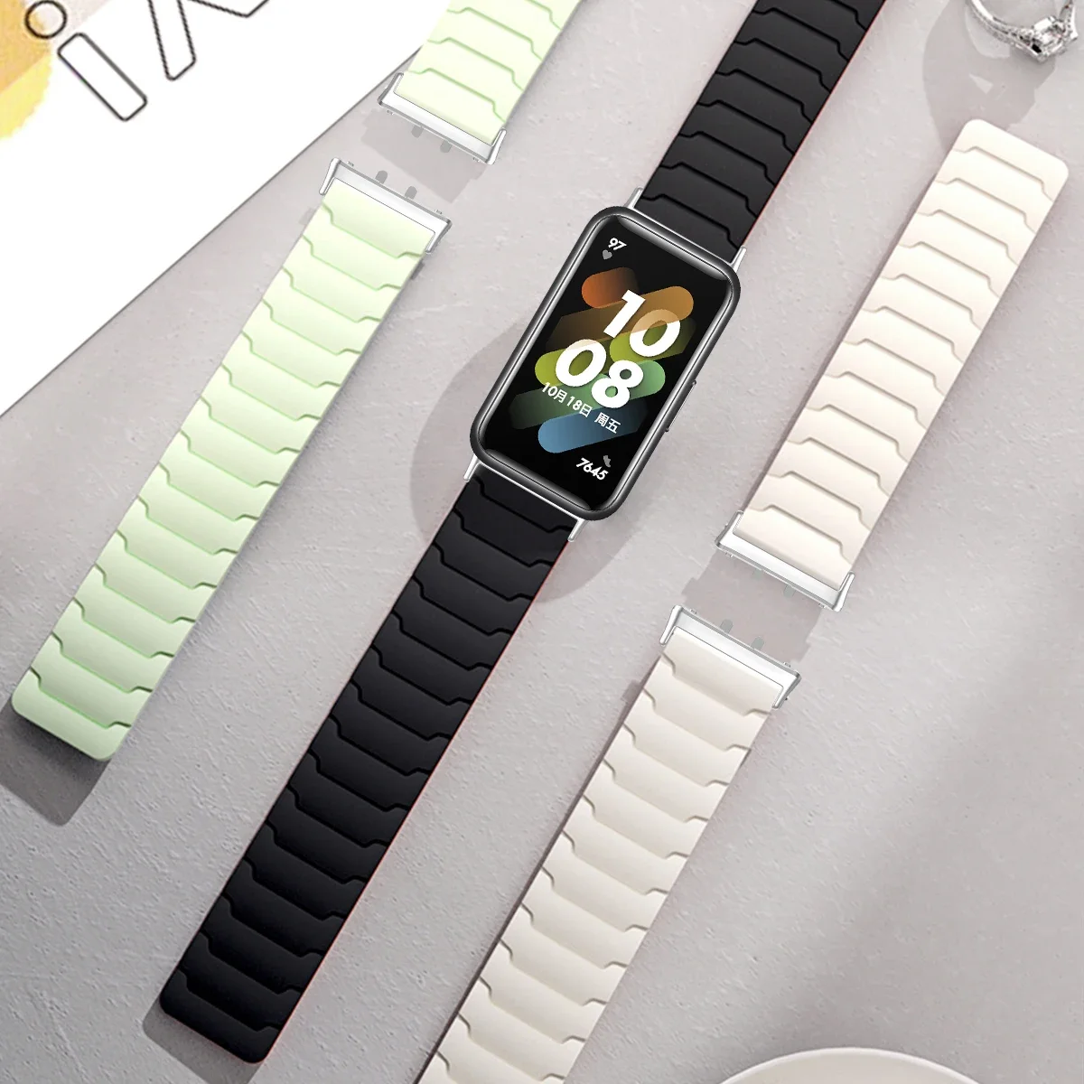 Magnetisches Schlaufenarmband für Samsung Galaxy Fit 3 Sport Silikon-Uhrenarmband für Galaxy Fit3 Zubehör Correa Herren Damen Armband – Detail 3