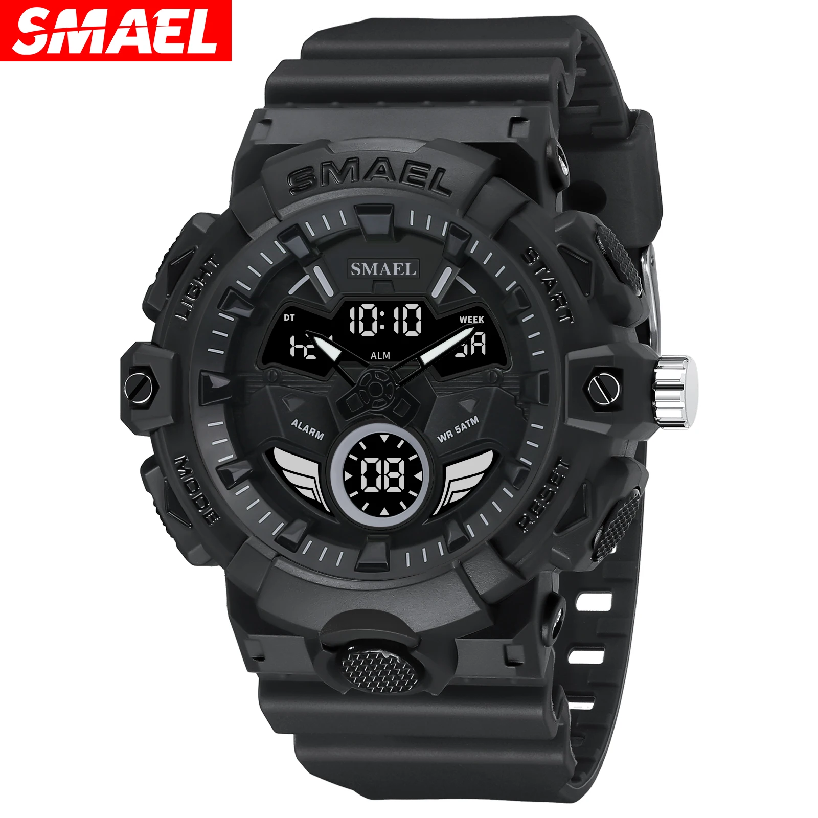 SMAEL Electronic Watch 8085 Cool Dual Display Multi functional Outdoor Sports Night Light Waterproof Men\'s