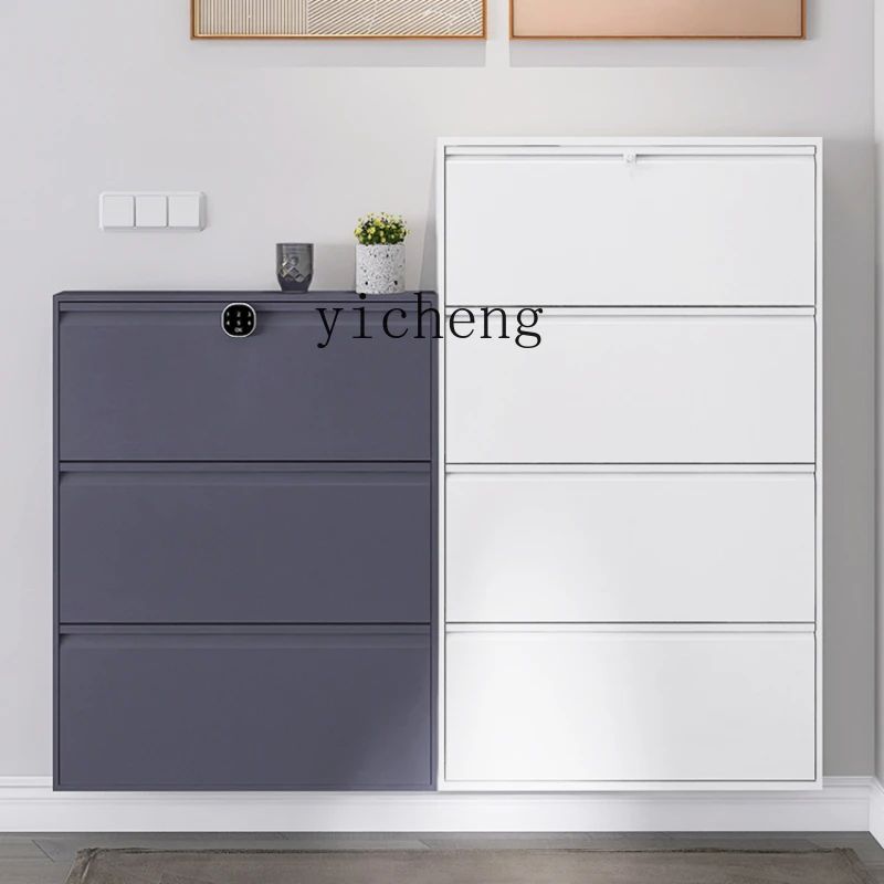 

XL Anti-Theft Steel Ultra-Thin Shoe Cabinet Outdoor Door Flip Chest of Drawers Entrance Elevator Corridor