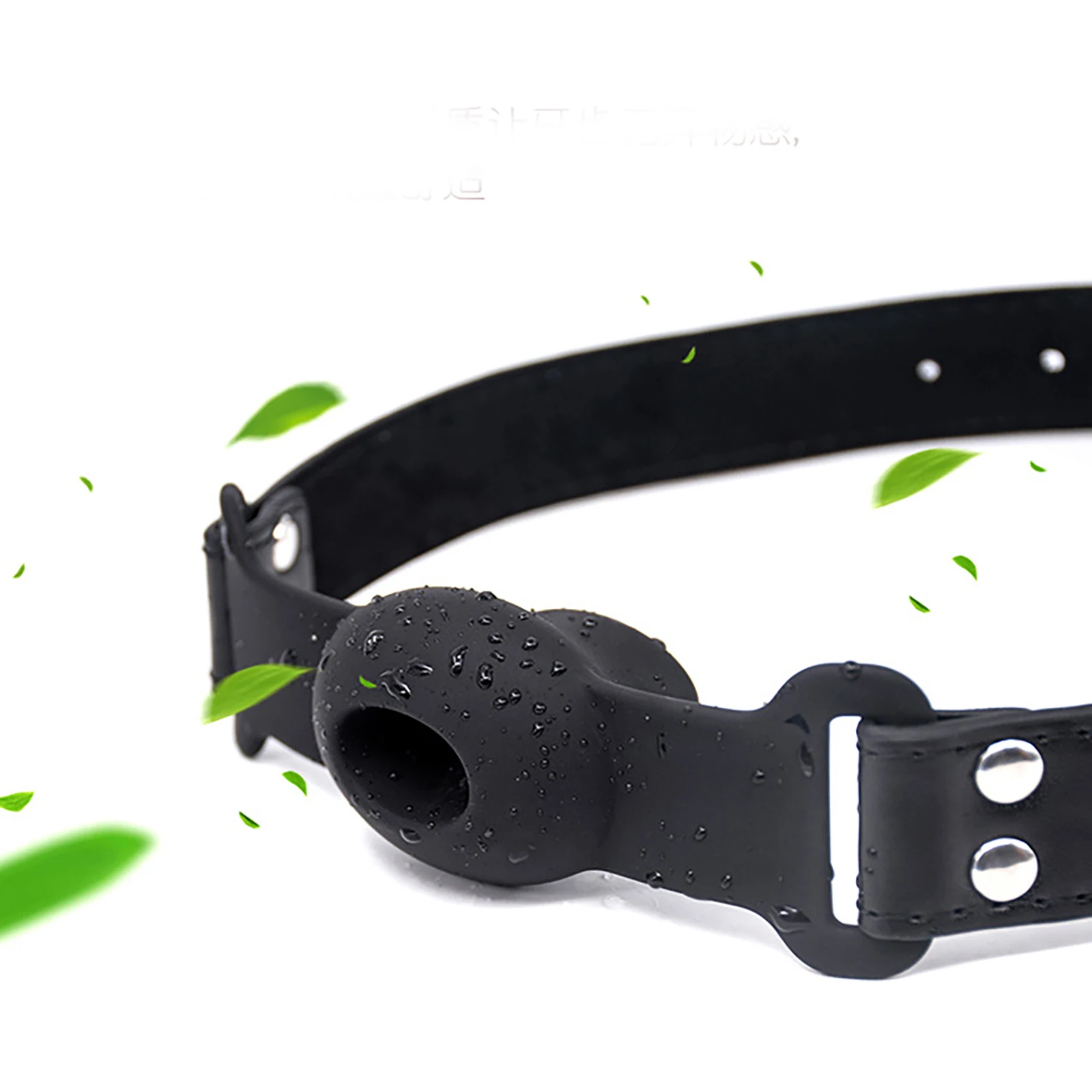 LILUPLAY متعة سيليكون الفم الكمامة تصميم جوفاء مع اللعاب المتدفقة الجلود المعبرة الكرة SM معاقبة القسري افتتاح الفم BDSM