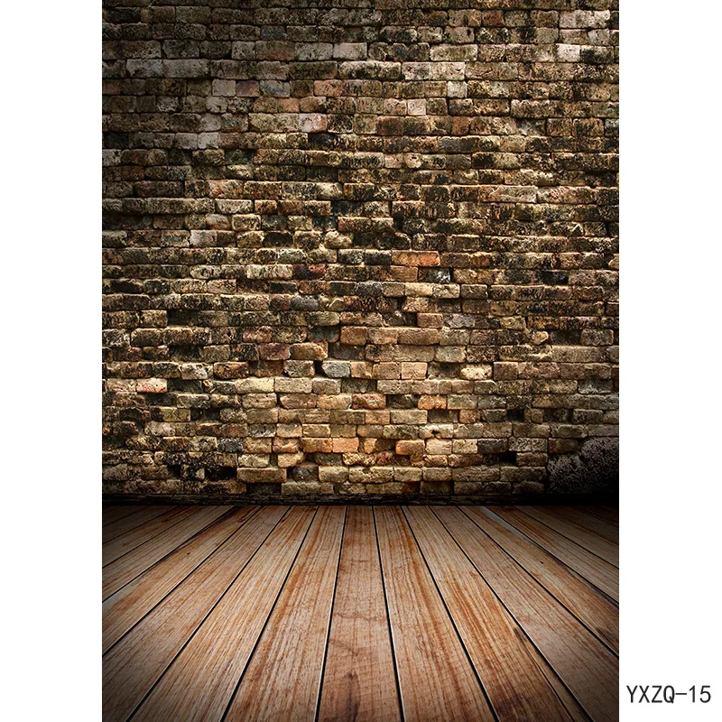Tela de arte Vintage, pared de ladrillo, suelo de madera, fondos de fotografía, Fondo de estudio, utilería de YXZQ-06