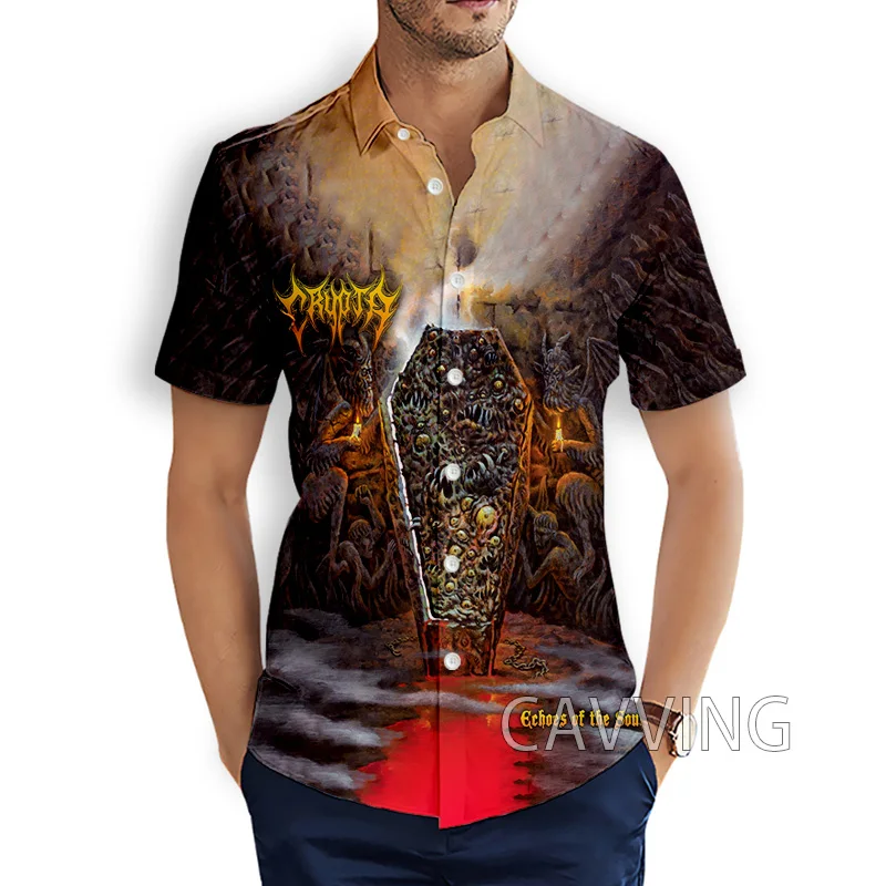 Crypta Rock kemeja kasual Fashion motif 3D kemeja longgar lengan pendek pria/wanita