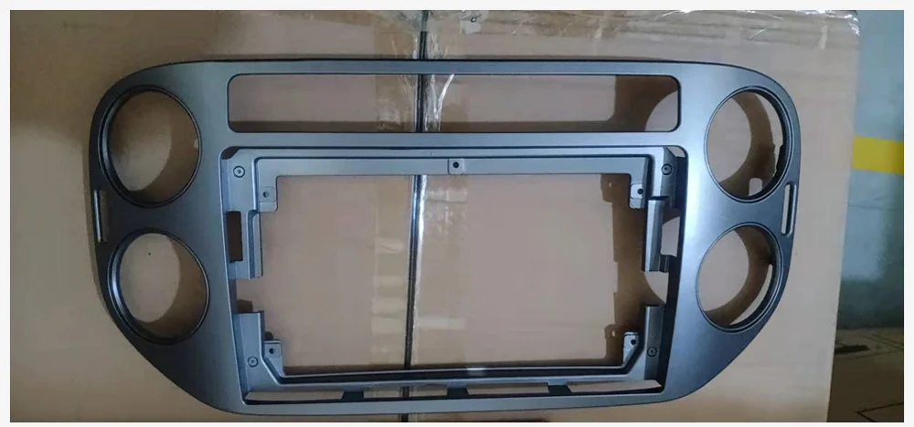 2Din Auto DVD Nur Rahmen Audio Fitting Adapter Dash Trim Facia Panel 9 zoll Für VW Tiguan Dunkelgrau 2010-17 Doppel Radio Player – Detail 3