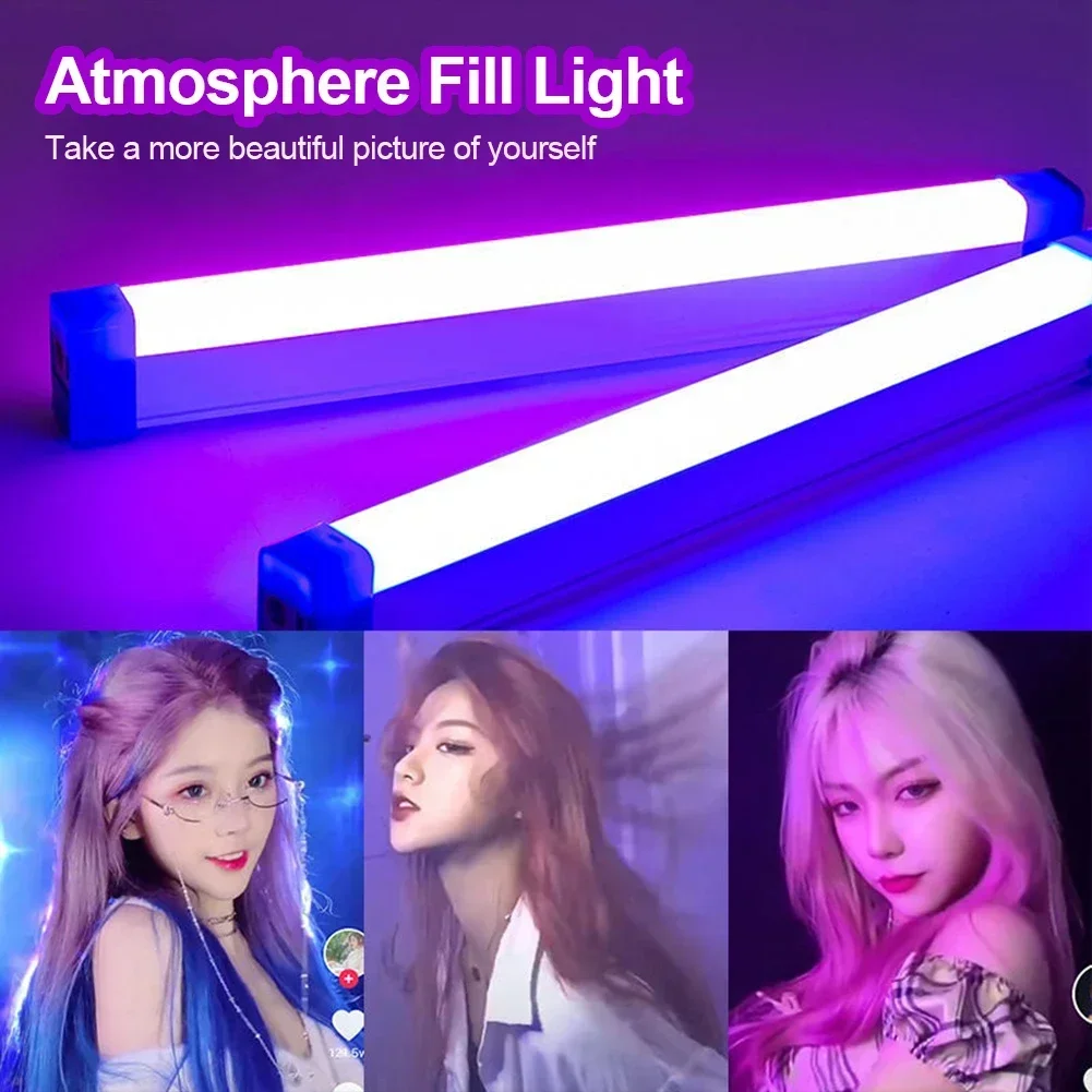 Bacchetta luminosa per video a LED Lampada da fotografia a luce di riempimento sospesa portatile Lampada da comodino ricaricabile Bastone luminoso per streaming live Vlog
