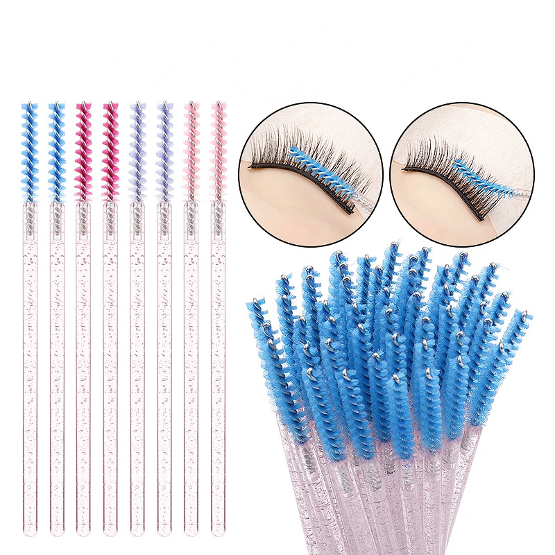 Applicateur de mascara pour cils, brosse de maquillage au poulet, micro brosse, baguettes cosmétiques, fournitures d'extension de cils, 50 pièces