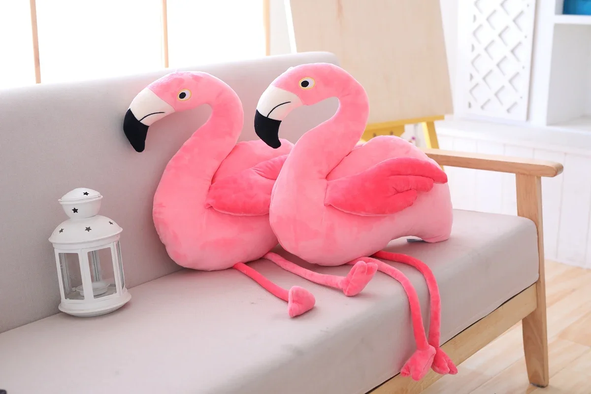 Realistyczna Flamingo pluszowa zabawka miękki pluszowy wypchane zwierzę Flamingo poduszka Kawaii Peluche dekoracja pokoju prezent urodzinowy dla