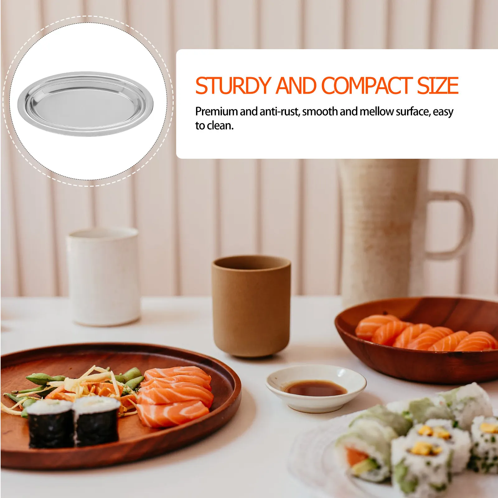 1Pcs Steel Oval Plate Sturdy Elegant Snack Serving Tray Cake Fries Home Decor Style