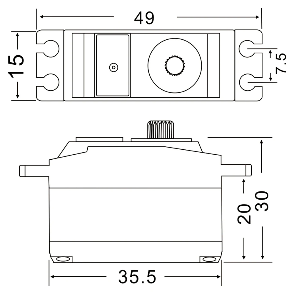 JX PDI-2506MG 6.6KG 메탈 기어 디지털 코어리스 서보 RC 자동차 450 500 헬리콥터 고정익 비행기용
