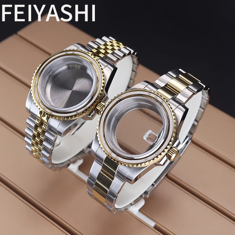 Imagem -02 - Assista Cases para Seiko Peças Pulseira Dial Acessórios Ouro Nh34 Nh35 Nh36 Nh38 Eta 2824 Miyota 8215 Movimento 285 Milímetros 40 Milímetros