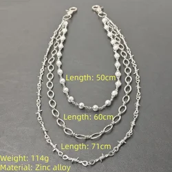 Hip Hop New Model Silvery Rivet Three Layers Concise UNISEX Punk Pants Chain Jeans Decoration One's Waist Accessories