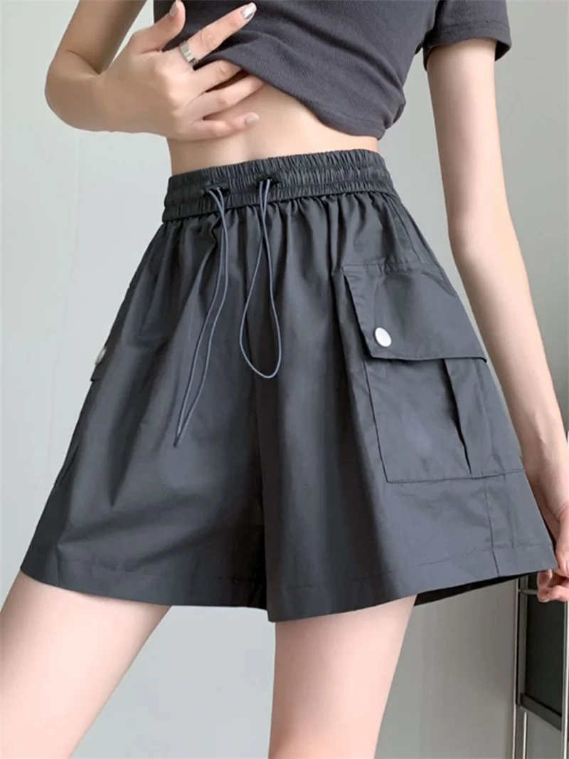 

American Style Workwear Quick Dry Pants Sakamoto Pants Women's Loose Wide Leg Slimming High Waist A-Line Pants Summer New Arr...