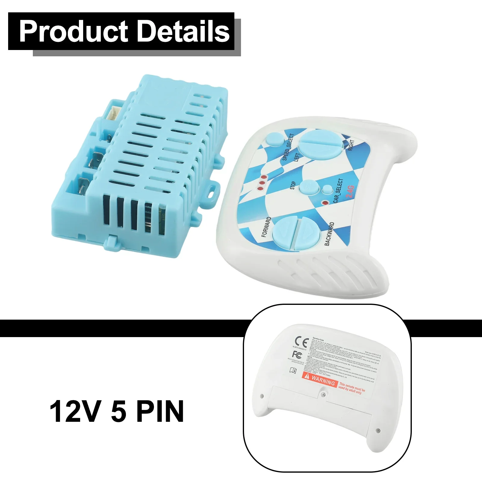 5 Pin Control Box 2.4G Transmitter For Car Replacement Parts Standard Size Strict Quality Control 5PIN Connection